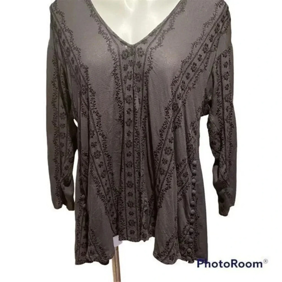 Free people Embroidery Flare top - Picture 1 of 8